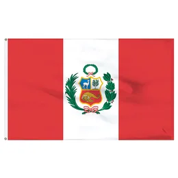 3x5ft 150x90cm Peru Flagga, Dubbelstygn Polyester Tyg Hängande Reklam Double Stitched, Utomhus Inomhus Användning, Drop Shipping