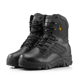 Botas Táticas Dedo Do Pé Redondo Homens Botas de Combate Do Deserto Ao Ar Livre Mens Ankle Boots De Couro Do Exército Tático Engrenagem Calçados Esportivos