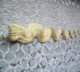 Виргинская бразильская объемная волна волос петли микро - кольцо Remy наращивание волос 100% человека 1g / strand 100g микро-шарик ссылка человеческих волос