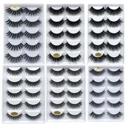 Newest Mink false eyelashes set 5 pairs each set thick natural long fake lashes mink fur hair 6 styles available drop shipping