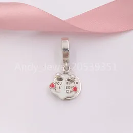 Andy Jewel Authentic 925 Sterling Silver Beads Anchor of Love Dangle Charm Red Black Monamel Charms يناسب أساور المجوهرات الأوروبية على طراز Pandora N