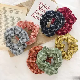 Mulheres Meninas Natal Stripe Plaid Imprimir Scrunchies Elastic anel de cabelo Ties Acessórios rabo de cavalo titular Hairbands Rubber Band Scrunchies