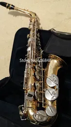High Quality JUPITER JAS 669-667 Eb Tune Musical Instrument Alto Saxophone Gold Lacquer Body Silver Plated Key Sax Free Shipping