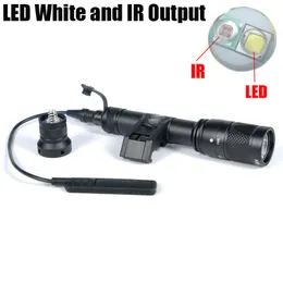 Sf Tactical Ifm M600v Ir Dual Led Luz Branca e Saída Ir Caça Rifle Lanterna Preta