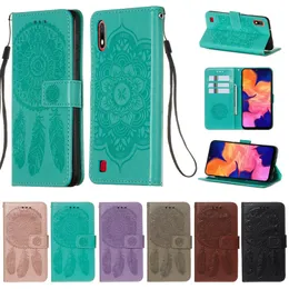 Embossed wallet Leather Dreamcatcher Flip Cover Case for Samsung Galaxy A10 A20 A30 A40 A50 A60 A70 A80 A90 A20e A10S A20S A30S A40S