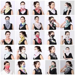 Women Scarf Face Mask Silk Chiffon Handkerchief Outdoor Windproof Half Face Dust-proof Sunshade Masks Scarf Dust Mask Party Masks T2I5796-1