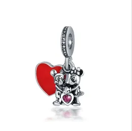 Pandora Bilezikler uyar 20 adet Miki Mini Kalp Gümüş Takılar Boncuk Toptan Diy Avrupa Dangle Charm Için Boncuk Kolye Takı