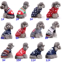 Cadılar Bayramı Noel Ren Geyiği için Köpek Giyim Giysileri Kar Tanesi Kabak Kafatası Pet Kostümleri Giyim Örme Giyim Ceket Kazak HH7-250