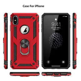Shockproof Armor Kickstand Phone Case For iPhone 11 Pro XR XS Max X 6 6S 7 8 Plus Finger Magnetic Ring Holder Anti-Fall Cover263Q