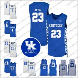 2020 Kentucky Wildcats Basketbol # 3 Keldon Johnson 14 Tyler Herro 22 Reid Travis 25 PJ Washington Jr. Davis Erkekler Gençlik Kid Jersey 4XL
