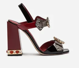 Shipping Ladies Free Patent Leather Diamond Chunky High Heel Peep toes Buckle Strap SANDALS SHOES Bury Snake Snaker r
