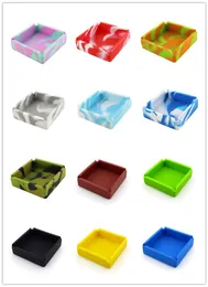 Större Silicone Ashtray Square Squatt Silicon Ashtrays Camouflage Anti-Shock Smoke Cup 10 * 10 * 3cm Miljöhotell Hem KTV Fashions