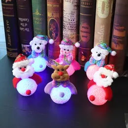 Nattljus LED Light Eva Snowman Glow Hängande Santa Claus Dekoration Julklappsträd prydnad