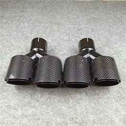 1 par Y Model Glossy Grilled Black Exhaust Pipes Fit for all cars Aço inoxidável Silenciador tubo de escape Comprimento 240 mm