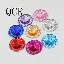 Nya 12mm multicolor kan forma design akryl strass kristall cabochons smycken tillbehör för DIY