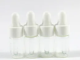 3ml Small Clear Glass Dropper Bottle Transparent Glass Vial With White Aluminum Pipette Dropper for Essentialoil Use