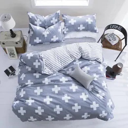 Wholesale-New Fashion Bedding Set 4pcs/3pcs Duvet Cover Sets Soft Polyester Bed Linen Flat Bed Sheet Set Pillowcase Home Textile Drop Ship