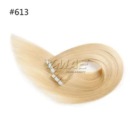 Brasilianische gerade Tape-in-Haarverlängerung, doppelt gezeichnetes Blond Nr. 613, natürliches Schwarz, Nr. 1b, Hauteinschlag-Haarverlängerung