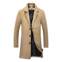 MoneRffi Wool Blend Men Coat Woollen Overcoat Winter Autumn Men Coat Fashion Brand Clothing Lined Warm Woolen Overcoat Male 5XL
