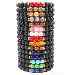 18 Stile Lavastein Perlen Ätherisches Öl Diffusor Armband Armreif Perlen Tigerstein Stretch Energie Yoga Schmuck Armbänder