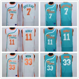 Flint Tropical Semi Professional Basketball Movie #33 Jackie Moon Jersey Shirt Stitched Green White Cheap 11 Monix 7 Coffee Black Jerseys