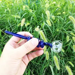 Bunte Glasrauchpfeifen Pyrexglas Ölbrenner Rohre Wendelrohre Glasölbrenner Rohrrauchzubehör Öl Dab Rigs zufällige Farbe