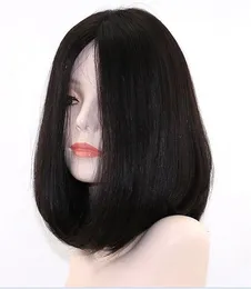 10A Grade mänskligt hår svart färg Bästa Sheitels 4x4 Silk Top Jewish Wigs Finest European Virgin Hair Bob Kosher Paryker Gratis frakt