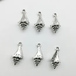 80 pcs pequeno conch antigo encantos de prata pingentes jóias DIY Colar Pulseira Brincos acessórios 22 * ​​11mm Personalizar Geração de entrega
