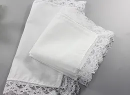 DHL 1000pcs New Arrival DIY White Pure Handkerchief Cotton lace Handmade Wending party Handkerchief size: 23cm*25cm