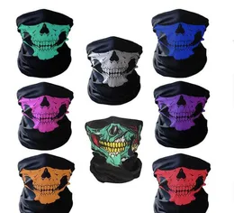 unisex Halloween Cosplay Bicycle Ski Skull Half Face Mask Ghost Scarf Bandana Neck Warmer Party headband Magic Turban balaclava GD298