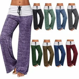 Womens Designer Yoga Byxor Lyxiga Aktiva Sweatpants Outdoor Casual Wide-Ben Byxor med Drawstring Brand Clothes 2020 Partihandel