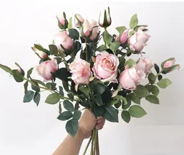 Wholesale Real Touch Artificial Rose Flower silk rose flowers artificial flower wedding flowers Wedding Decoration flowers 66cm height