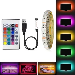 LED 스트립 RGB 방수 USB 5V 리본 LED 스트라이프 RGB / 화이트 / 따뜻한 화이트 TV 백라이트 1m 2m 3m 4m 5m SMD3528 유연한 LED 스트립 조명