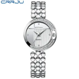 Crrju New Fashion Women'sWhionist Watches with Diamond Golden Watchband Top Luxury Luxury Ladies Jewelry Bracelet Clock女性226z