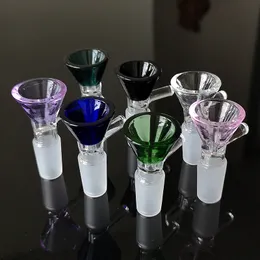 New Design Glass Bowls Thick Heady Glass Bowl With Handle Funnel Dab Oil Rigs Accesories DHL HSB004-5