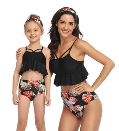 Top Best Tassel Split Parent-Child Baddräkt Bikini Suit Split Kids Kvinnor Flickor Flygande Sexig Yakuda Flexibel Snygg Leopardtryck Bikini Sets
