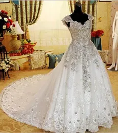 Real Pos Tulle A Line Wedding Dress V Neck Bling Beading Cheap Vintage Wedding Dresses Brudklänningar 2019 Nigeria AVITO DA SPOSA275O
