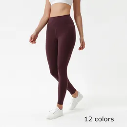 12 Farben Frauen Mädchen lange hohe Taille Hosen laufen enge Mode Leggings Damen Casual Yoga Outfits Erwachsene Sportbekleidung Übung Fiess tragen