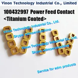 (2pcs) Power Feed Contact C001 (Titanium Coated) 100432997 12x12x5mm for Robofil 100,200,400,CUT20,CUT30 135021883, 135021833, 100.432.997