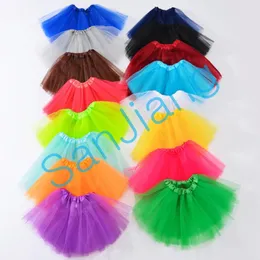 Baby Girls Tutu Dress Rainbow Color Kids Party Mesh kjolar Danklänningar Tutus Summer Bubble Gaze Ballet Kort kjol för barn 2-8T E3609