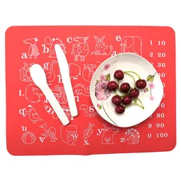 Kids silicone educational handwriting mat Colorful place mat Alphabet animals pad Size 30*40 cm Multi-purpose table mat LJJA4057