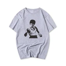 Fashion-Chinese Kung Fu Superstar Bruce Lee Short Sleeve T-shirt Män Sommar Mode Hipster Bruce Lee Print T-shirt för mannen