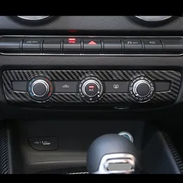 Auto Aria Condizionata Manopola Interruttore Pannello Decorazione Copertura Trim Stile Fibra di Carbonio Per Audi A3 8V 2014-18 ABS Decalcomanie Interne