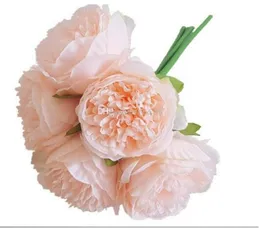 Artificial Flower Hydrangea 5 Heads Peony Bridal Bouquet Silk Flower For wedding Valentine's Day Party home DIY Decoration 10pcs/lot GA474