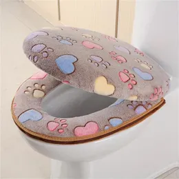 Hot Toalett Sittkåpa Korall Velvet CloseStool Mat Tjock Toalett Sittkedja Zipper Återanvändbar toalett Väska Varmt badrum WC Cover