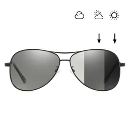 Fotochromiczne okulary przeciwsłoneczne Metalowa rama Spolaryzowane okulary przeciwsłoneczne dla Unisex Design Goggles Moda Pilot Shield 4 kolory