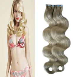 人間の髪の伸びのテープ100g体波の皮の緯度100％本物のレミーの人間の髪毛バラヤジーテープのヘアエクステンションブロンド40ピース