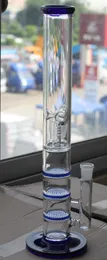 7 mm tjock bong Vattenpipor tjock tung Glasbong rökpipa vatten med 3 lager filter kam percolaters 18 tum hög