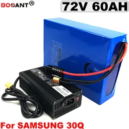 72 v 60AH 72 v Recarregável Bateria de Lítio bicicleta Elétrica E moto-bateria para Samsung 30Q 18650 célula 3000 w 5000 w 7000 w + Carregad