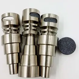 Super Universal Domeless 6 i 1 Titan Nails With Moon Rock 10mm 14mm 18mm Man Kvinna Joint För Glas Bongs Rör DAB Rigs